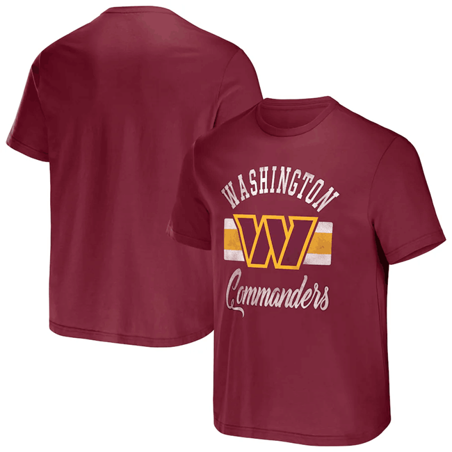 Men's Washington Commanders Burgundy x Darius Rucker Collection Stripe T-Shirt - Click Image to Close